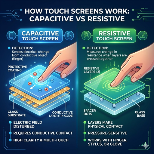 How Capacitive and Resistive Touch Screens Work