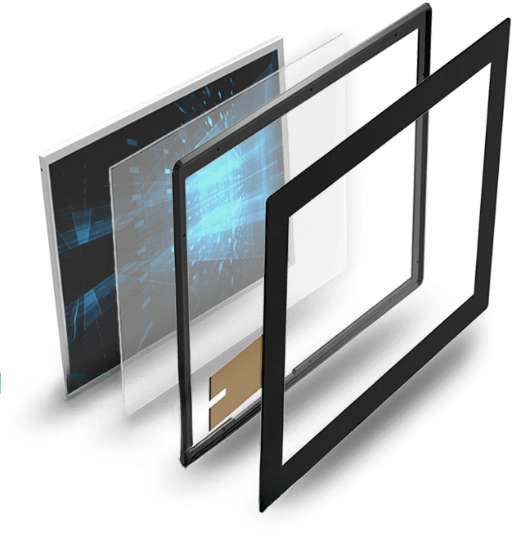 Componentes do display industrial HMI