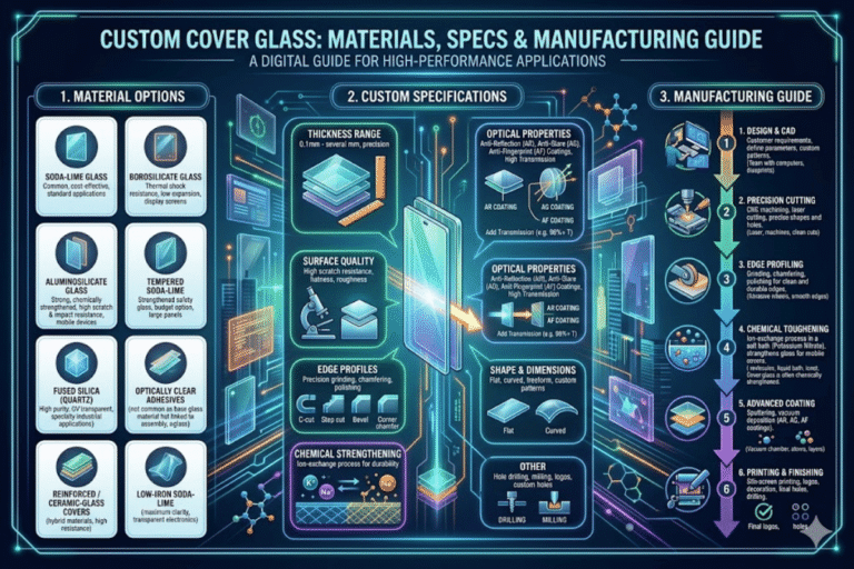 Custom Cover Glass Materials, Specs & Manufacturing Guide