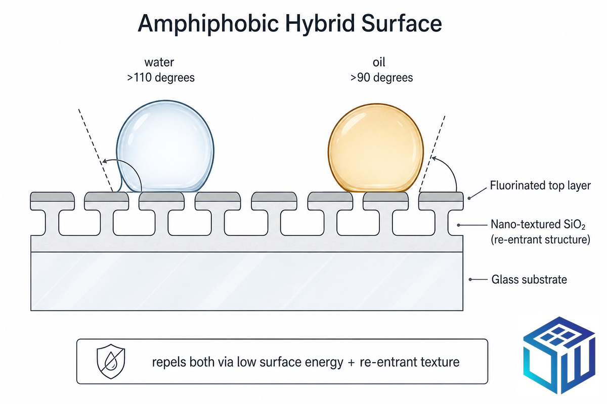 Hybrid & Amphiphobic Coatings: Repelling Oil AND Water — SW Glass