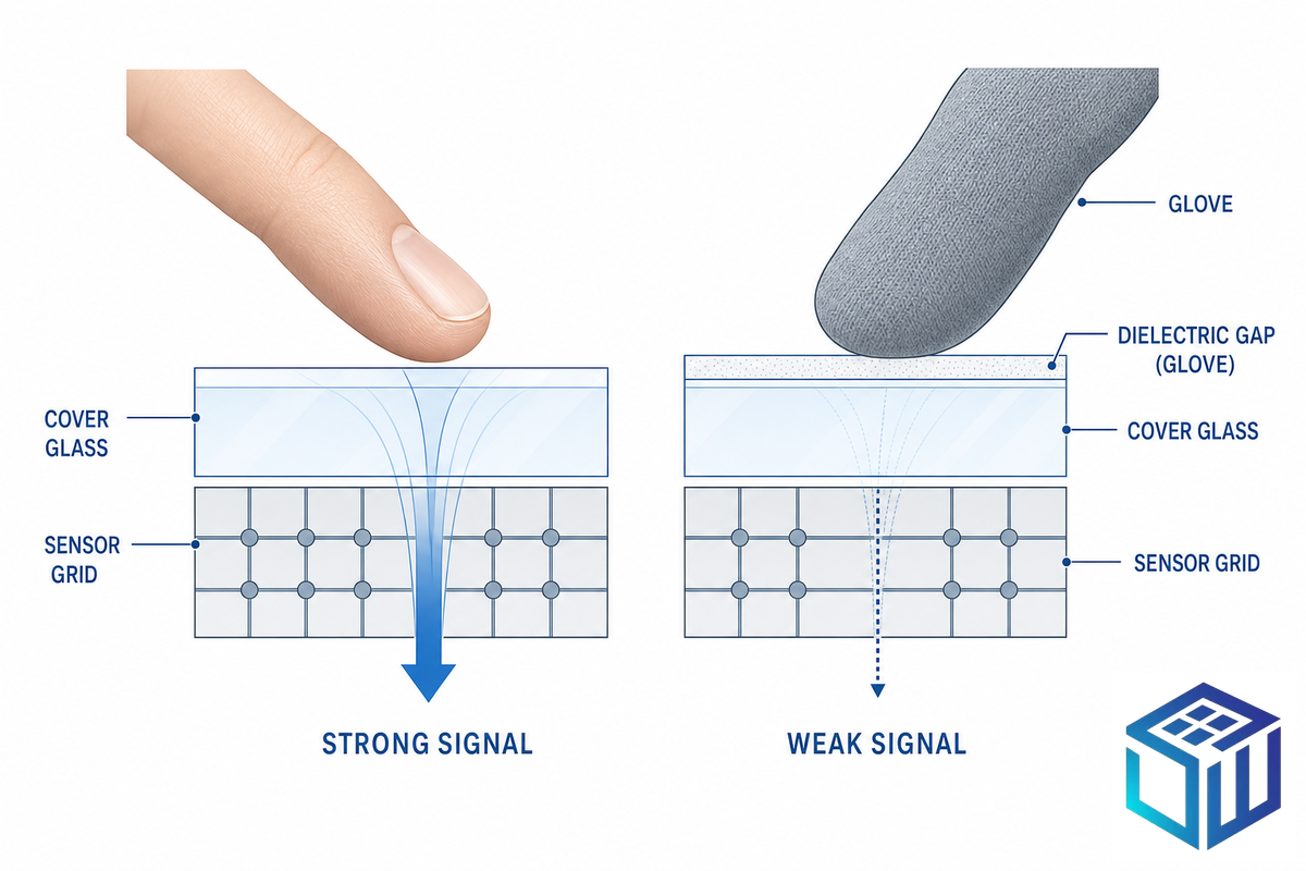 Why Gloves Stop a Capacitive Touch Screen — SW Glass