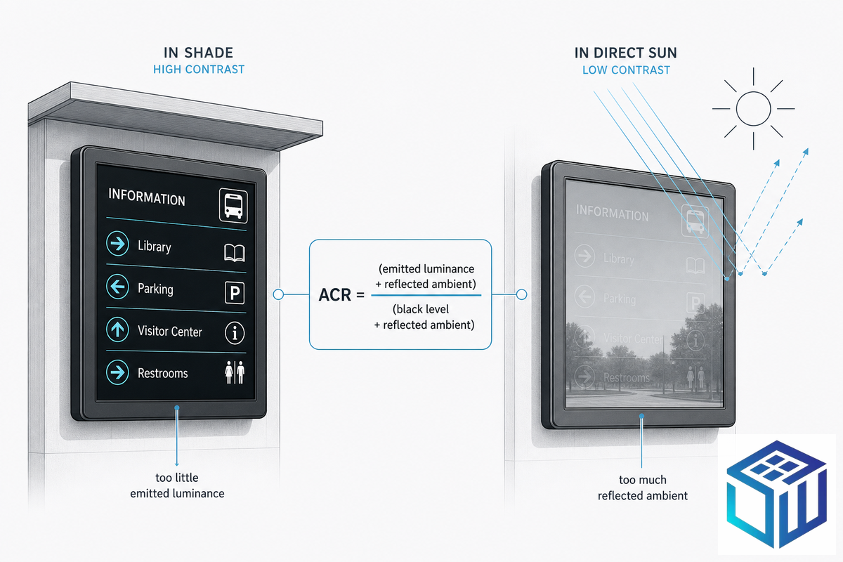 Why Displays Wash Out in Sunlight: The Ambient Contrast Ratio Problem — SW Glass