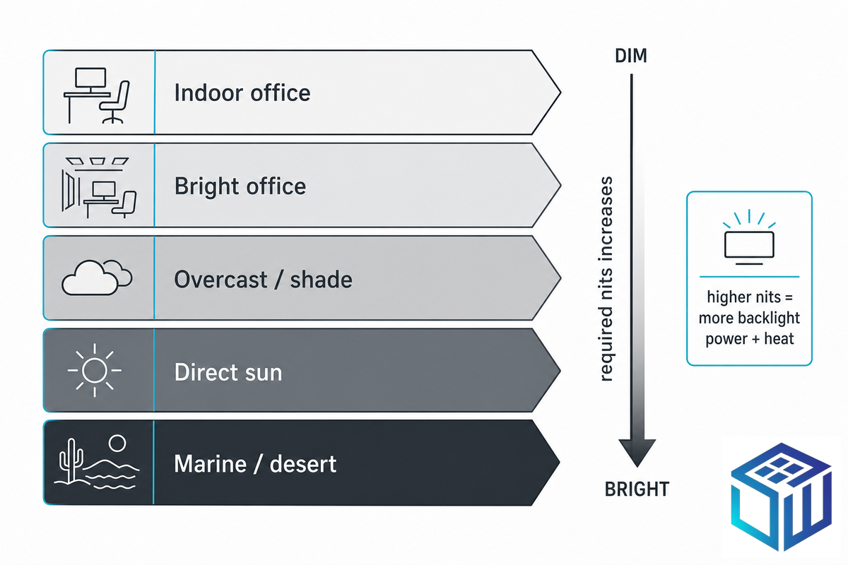 How Many Nits Do You Need? Brightness & Backlight Engineering — SW Glass
