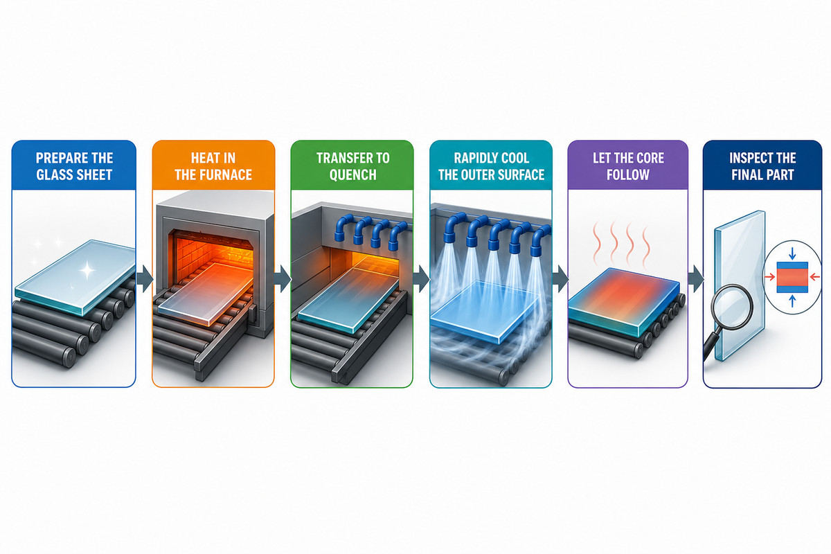 Step by Step: Heating, Quenching, Surface Compression, and Core Tension — Saiwei Glass