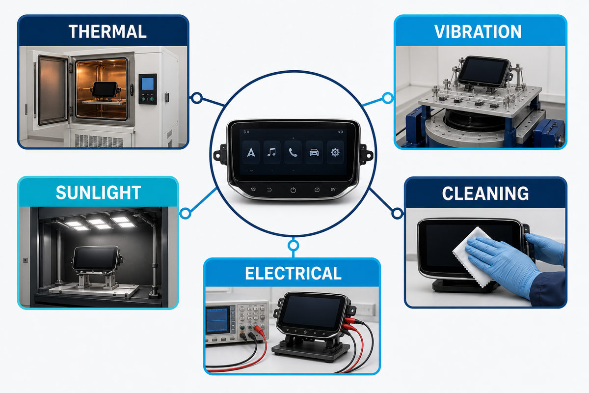 Vehicle conditions converted into an automotive dashboard screen validation plan.