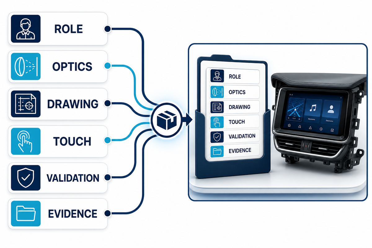 Automotive display engineering inputs converging into a quote-ready RFQ package.