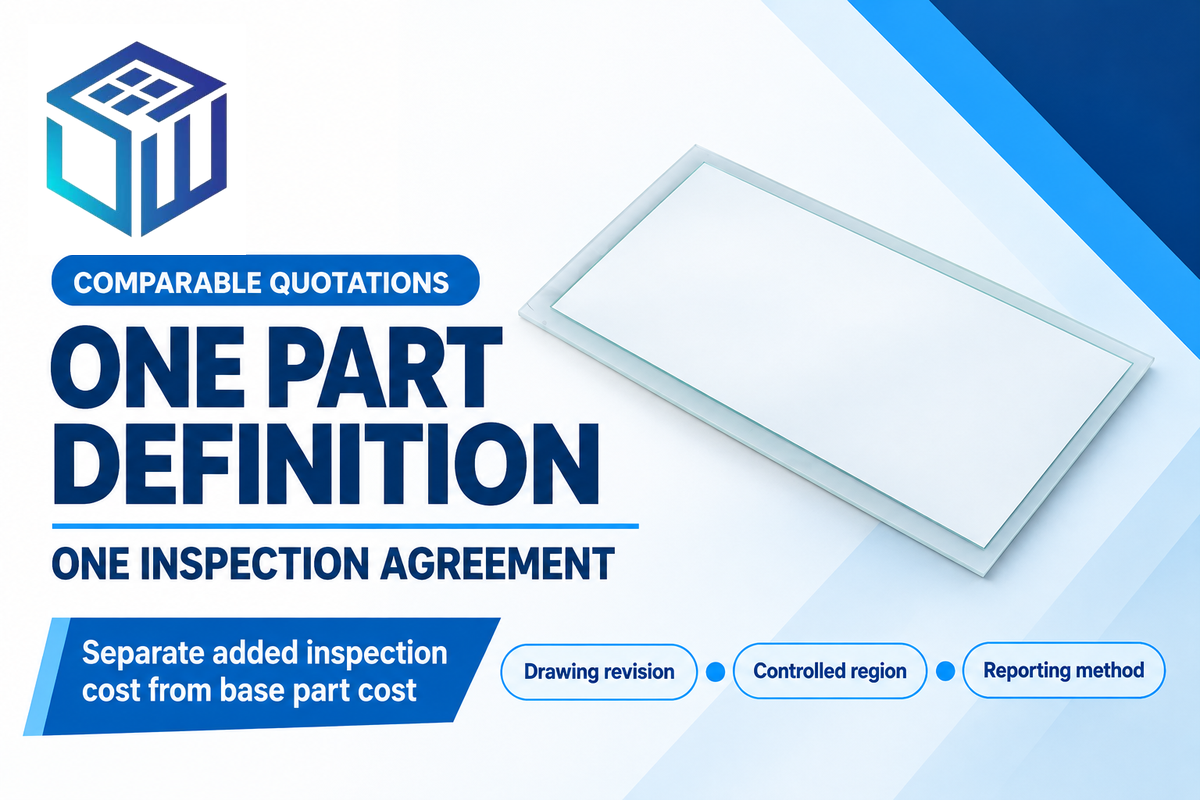 Quotes become comparable when finished-part condition and inspection definition match, as explained in the procurement section.