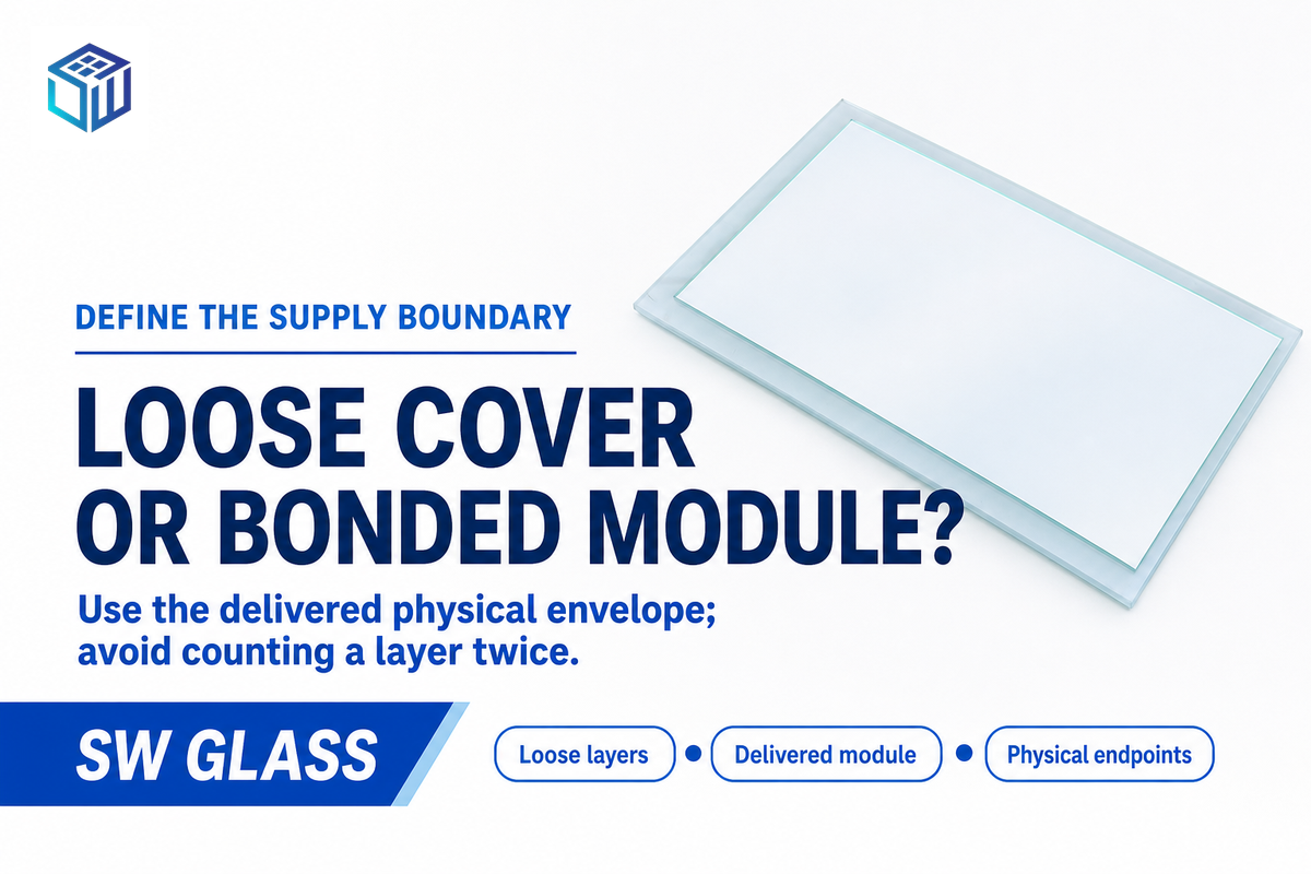 Confirm the supplied layers before summing installed thickness. Product photo: SW Glass.