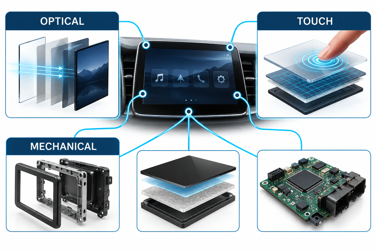 Cross-layer bottleneck map for vehicle touchscreen reliability diagnosis.